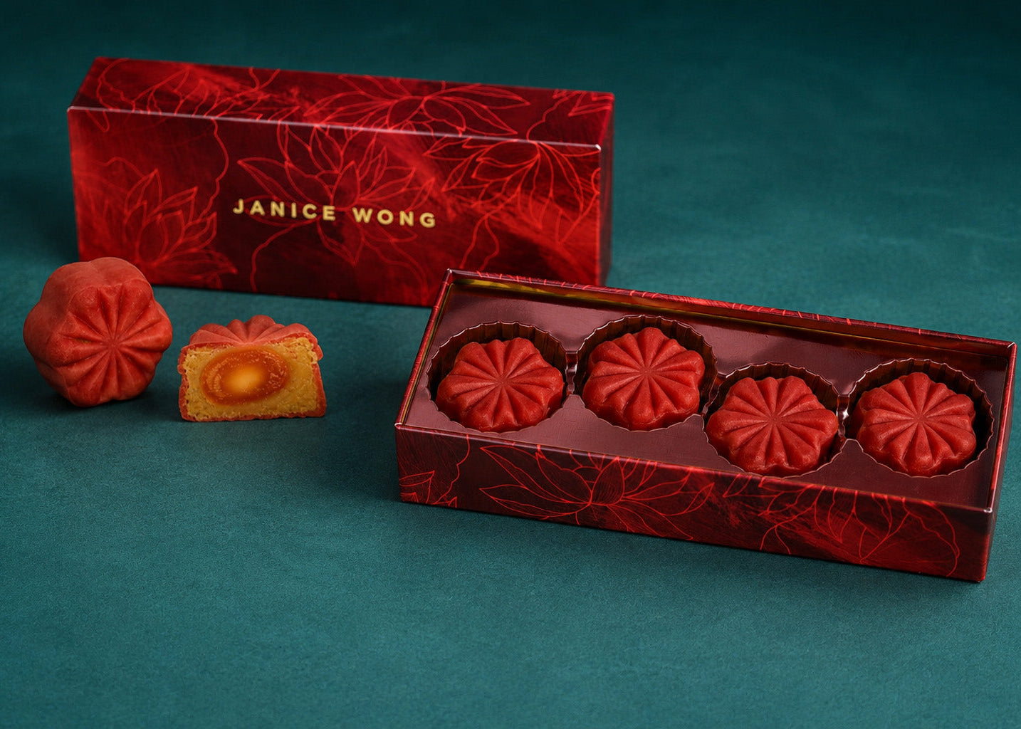 Double Happiness Egg Yolk Mooncakes