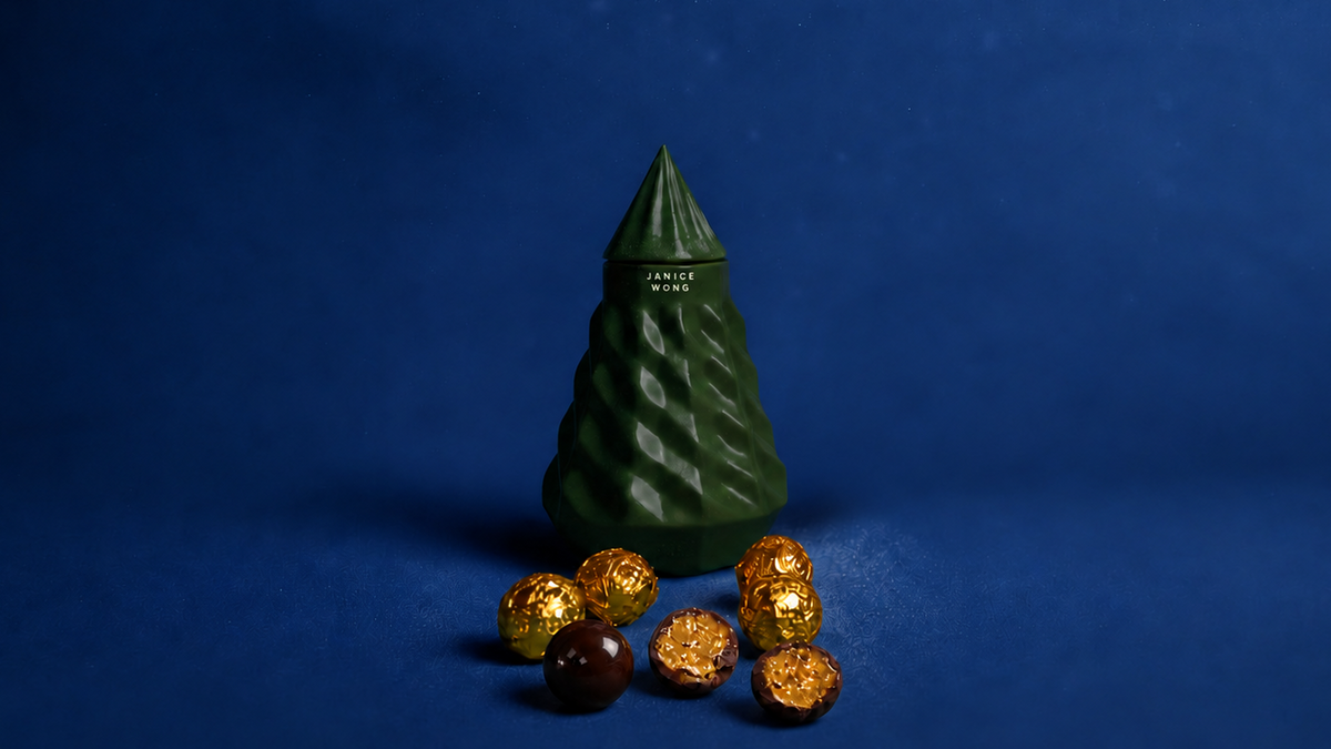 Chocolate Pistachio Truffles Ceramic Tree