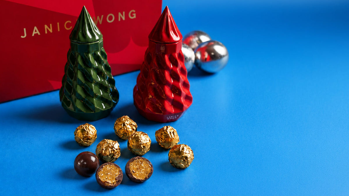 Chocolate Pistachio Truffles Ceramic Tree